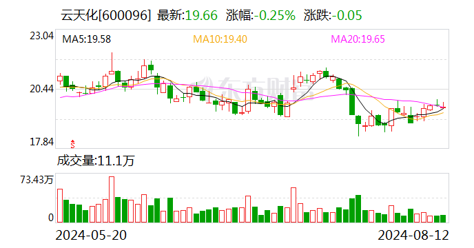 云天化：上半年净利润同比增长6.1%