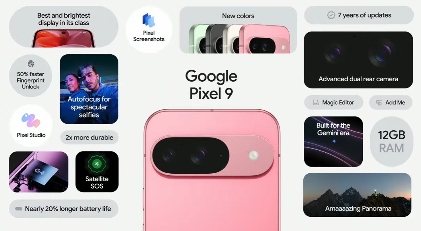 谷歌立秋新品发布会：Pixel 9系列整齐亮相  还有一些AI新花样