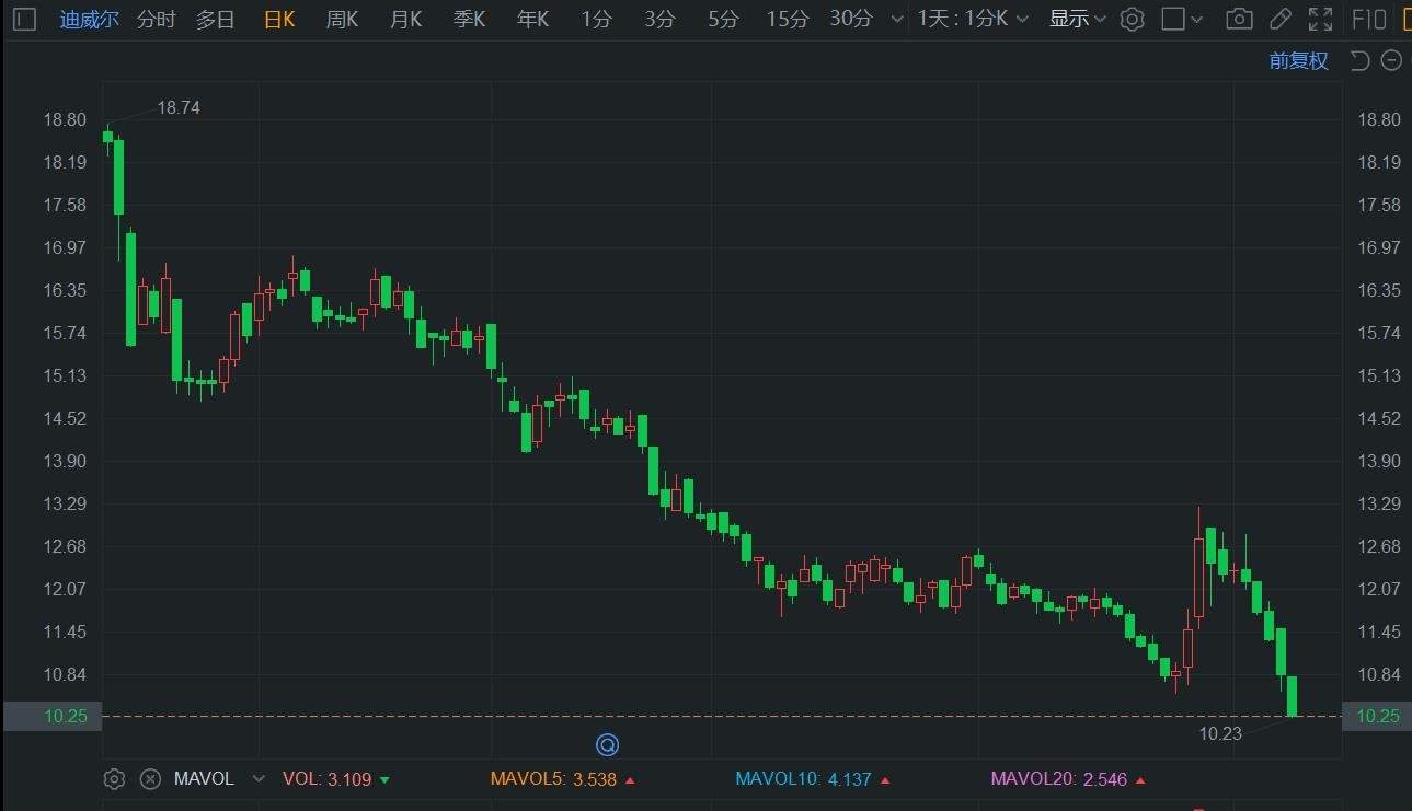 A股异动丨迪威尔5连跌创新低 绩后累计跌幅近20%