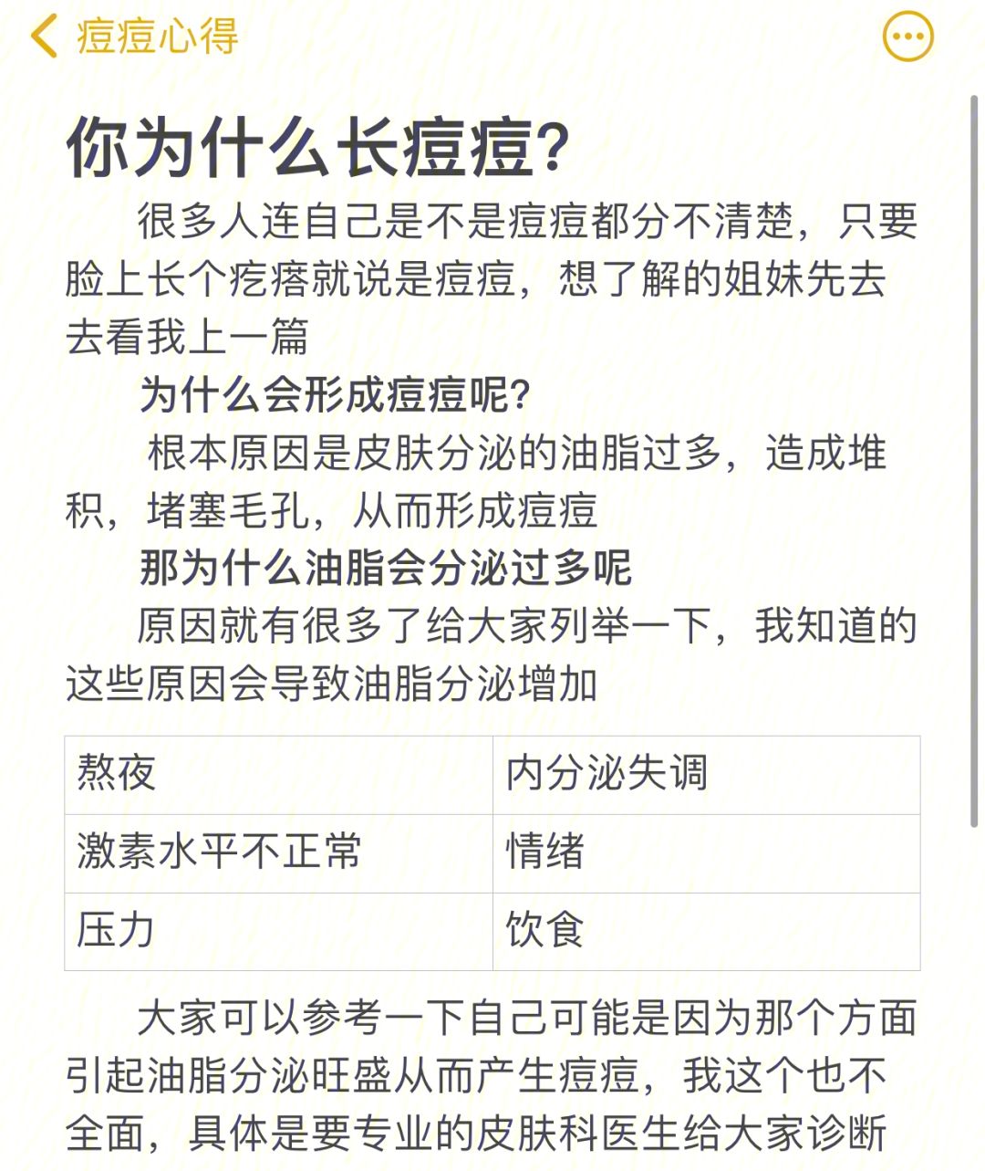 为什么长痤疮的原因包括为什么长痤疮的详细情况