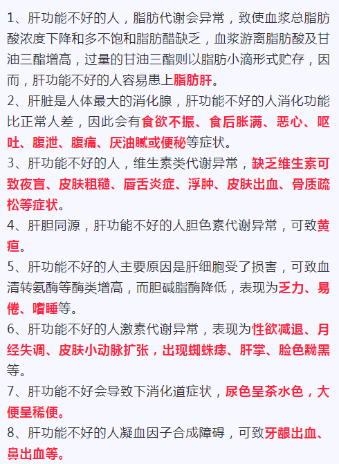 肝脏不好有哪些症状吃啥药与肝脏不好有哪些症状的原因